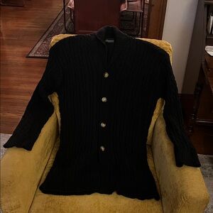 Sinransinya Mens Grandpacore Chunky Knit Cardigan Size XXXL Navy Blue Heritage